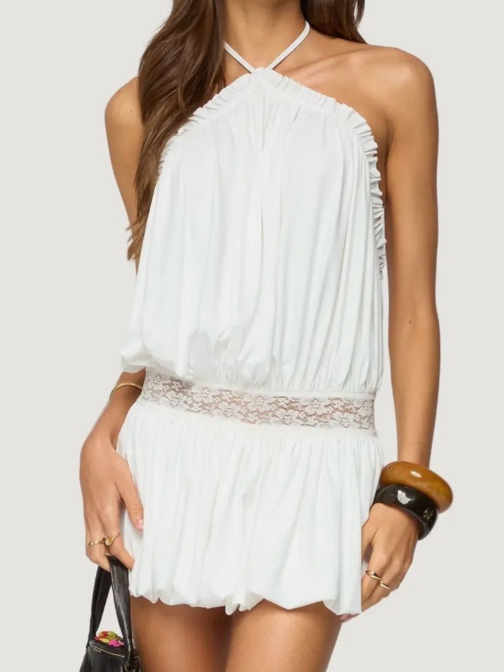 Edikted Aida Open Back Bubble Hem Minidress